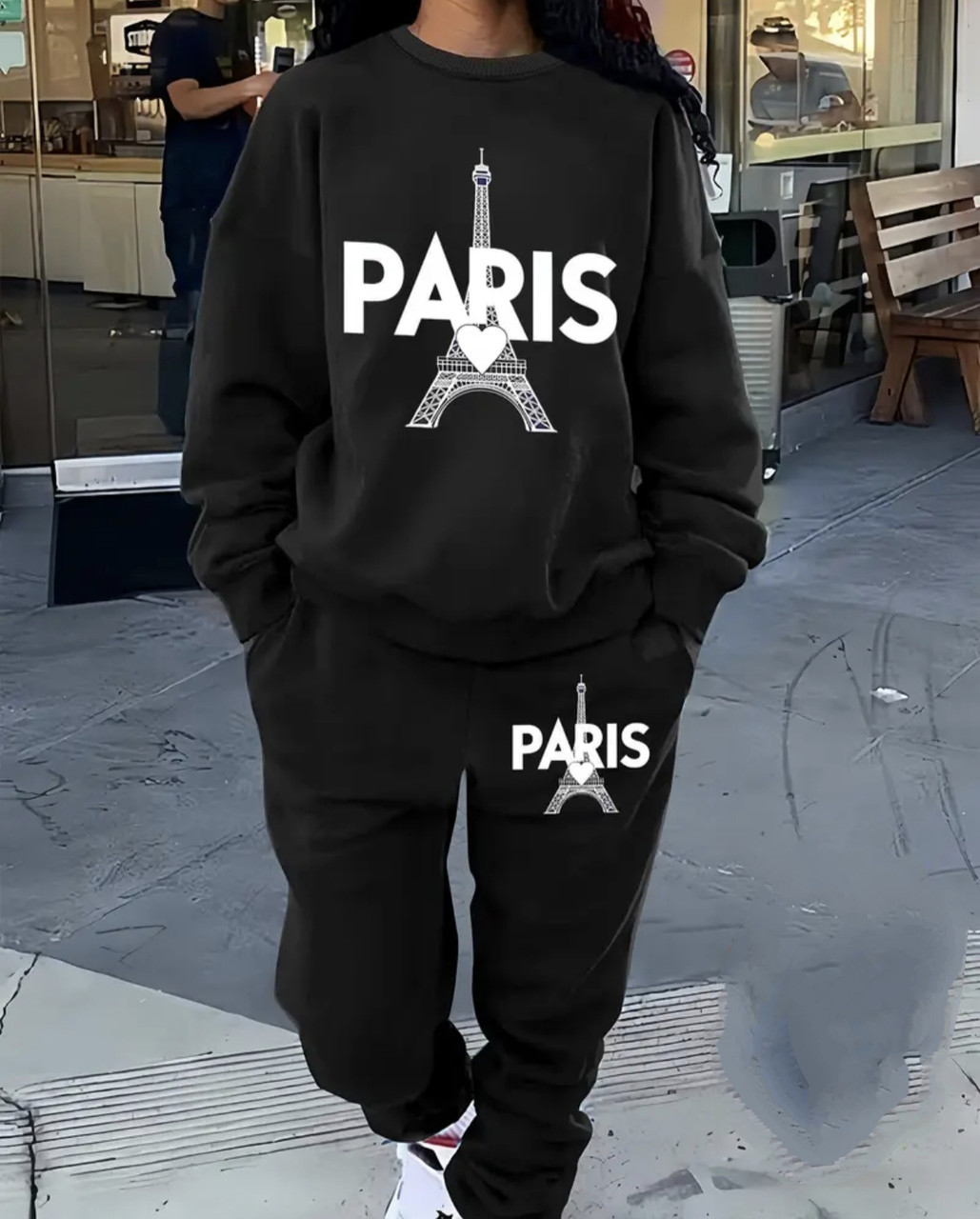 Теплий жіночий костюм з принтом "PARIS"(Париж), фото 1