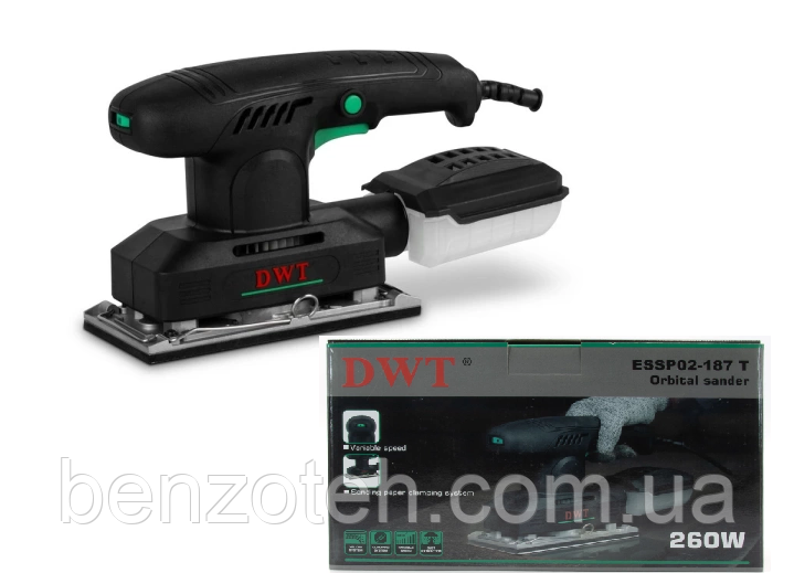 Вібраційна шліфувальна машина DWT ESSP02-187 T зі змінною швидкістю, фото 1