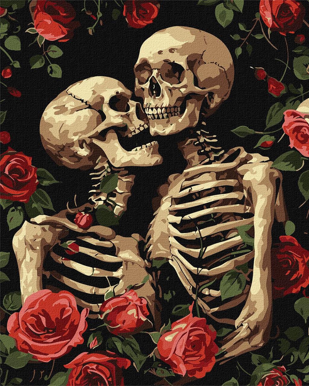 Картина за номерами 40х50 см Закохані скелети ©art_selena_ua Ідейка KHO5180, фото 1