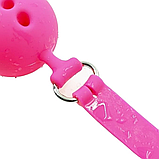 Кляп з отворами для повітря, Кляп шар Рожевого кольору для рольових ігор, БДСМ атрибутика, Інтимні іграшки, фото 5