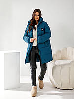 Жіноча стьобана куртка з капюшоном і утеплювачем холофайбер