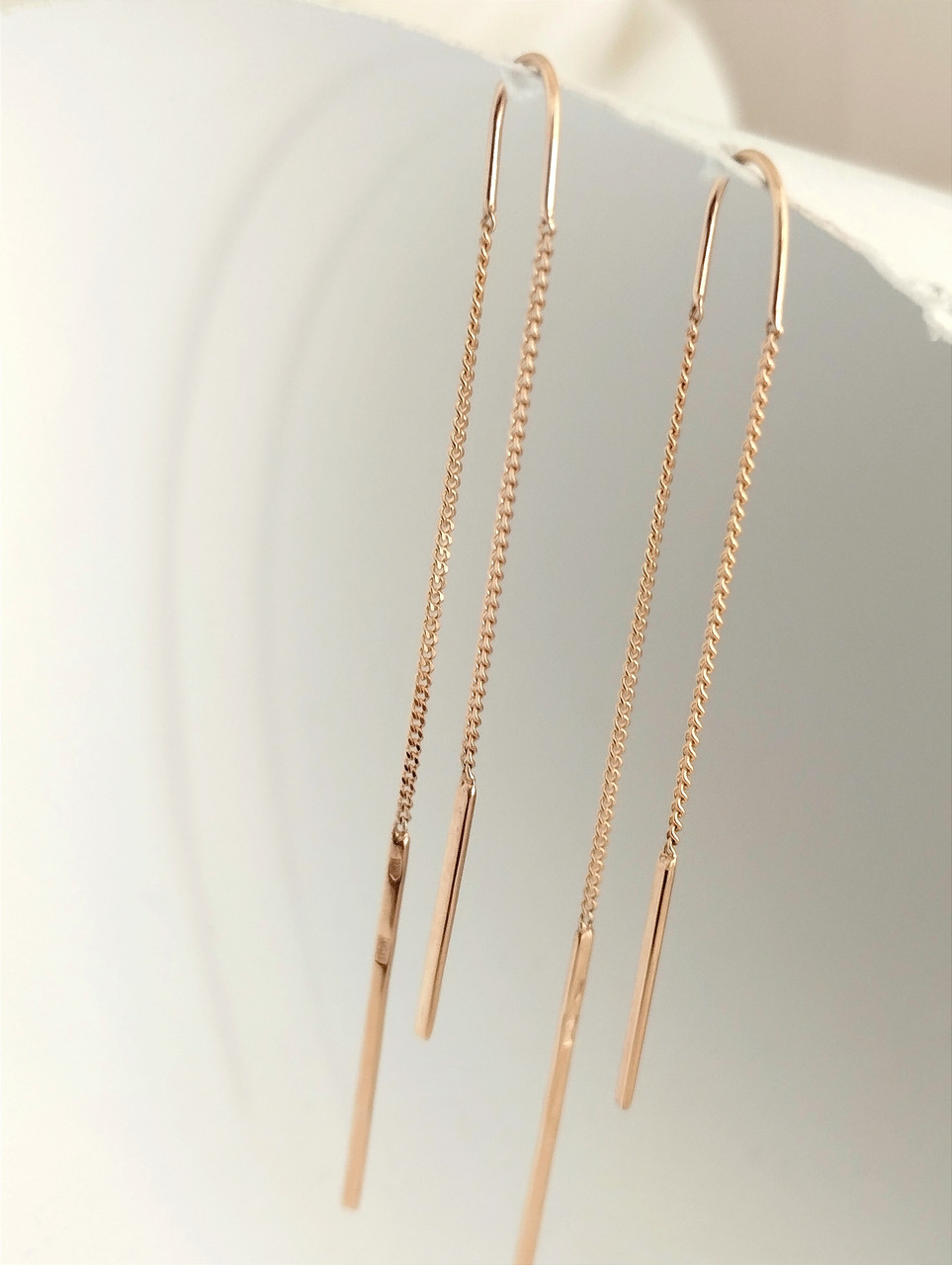Золоті сережки протяжки, фото 1
