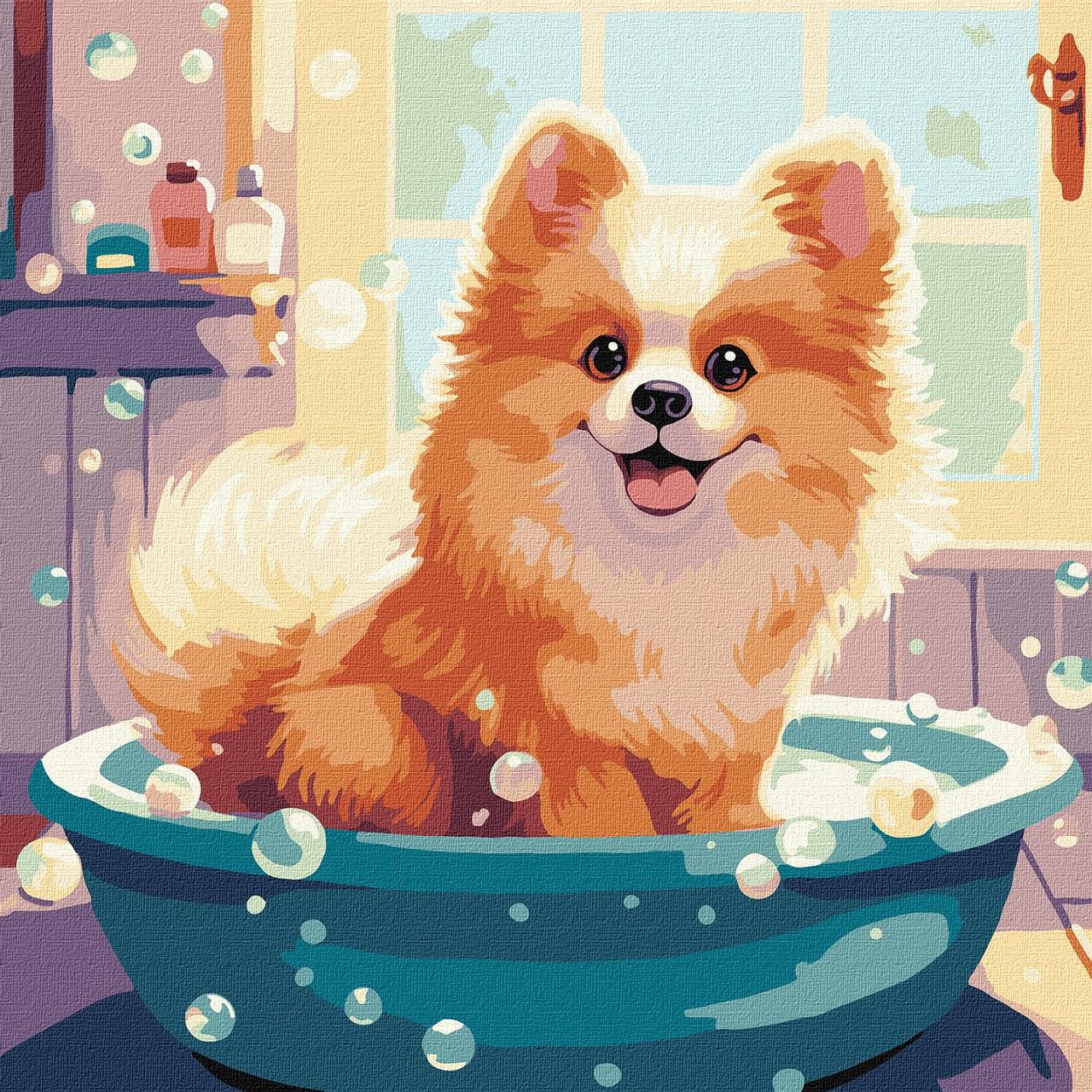 Картина за номерами 40х40 см. Маленький пухнастик ©art_selena_ua Ідейка. KHO6543, фото 1