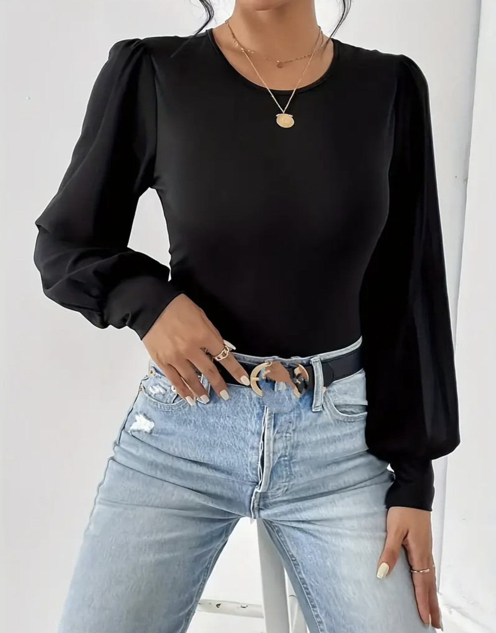Стильна кофта з шифоновими рукавами, фото 1
