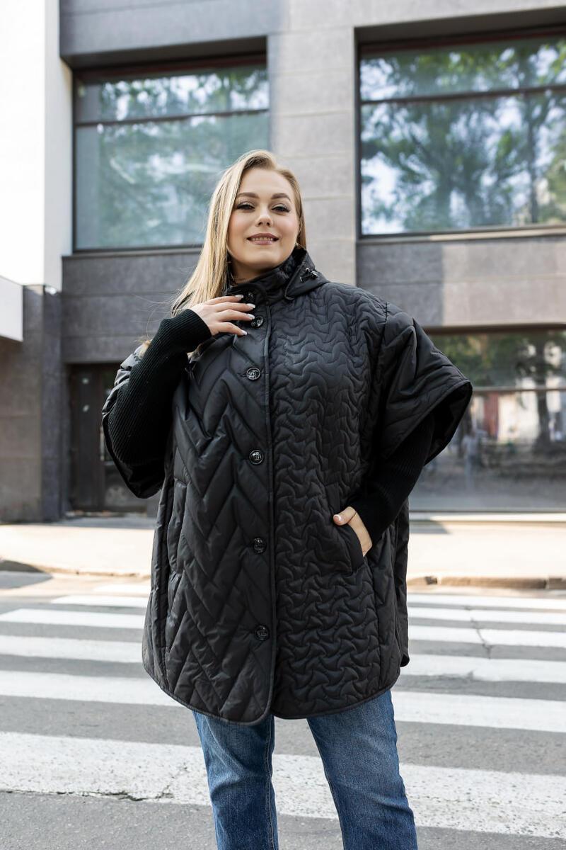 Жіноче демісезонне манто оверсайз М-1092, фото 1