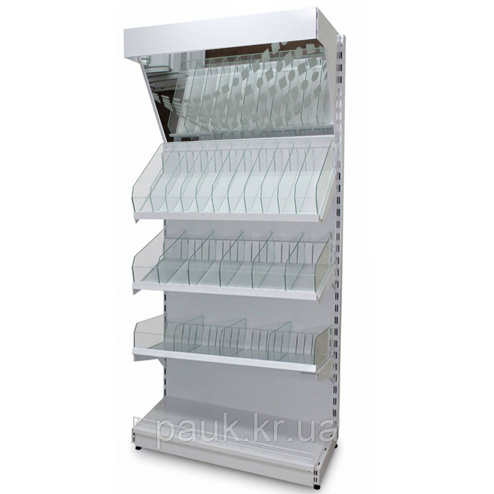 Стелаж кондитерський Рістел 1900х750 мм ТИП 9, приставний торговий стелаж, стелаж торговий для печива, стелаж для чаю, для приправ, фото 1