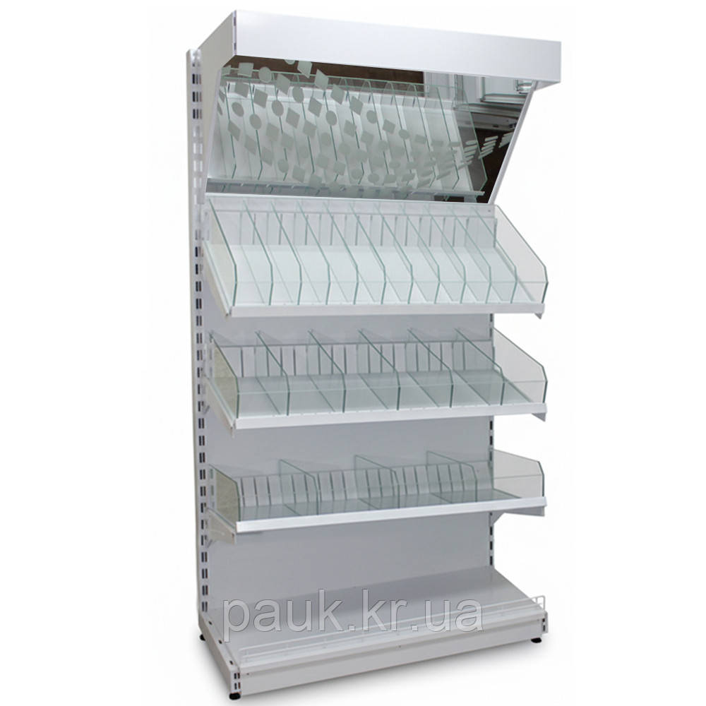 Стелаж кондитерський Рістел 1900х950 мм ТИП 9, приставний торговий стелаж, стелаж торговий для печива, стелаж для чаю, для приправ, фото 1