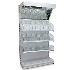 Стелаж кондитерський Рістел 1900х950 мм ТИП 9, приставний торговий стелаж, стелаж торговий для печива, стелаж для чаю, для приправ