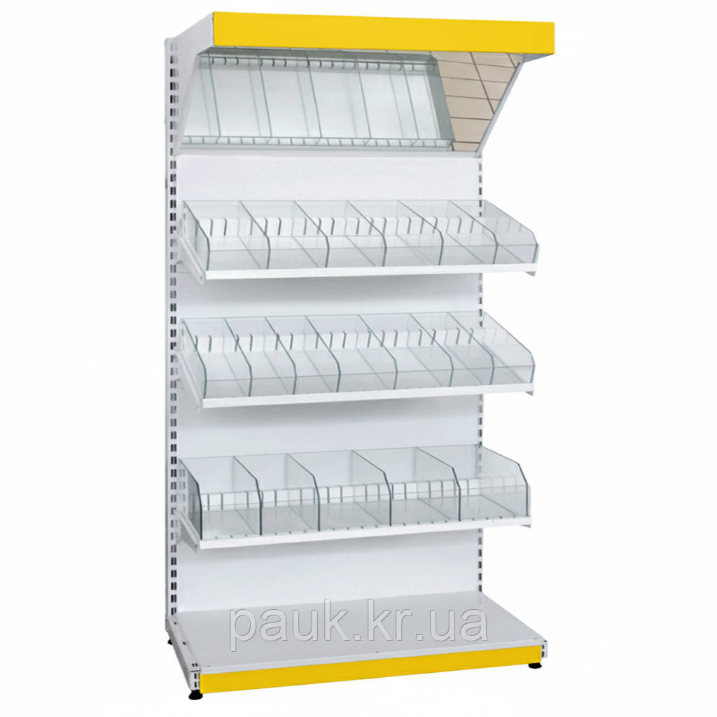 Стелаж кондитерський Рістел 1900х1200 мм ТИП 9, приставний торговий стелаж, стелаж торговий для печива, стелаж для чаю, для, фото 1