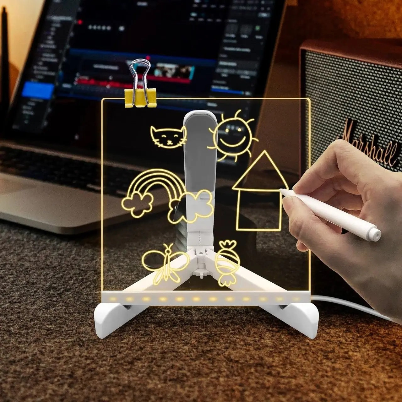 Світлодіодна дошка для нотаток і малювання USB 15х15, фото 1