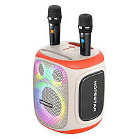 Колонка портативная Hopestar PARTY 130, с двумя микрофонами, Белый