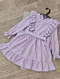 Плаття з довгим рукавом для дівчинки Лавандове 98-116р. Святкове плаття з довгим рукавом Дитяче плаття, фото 5