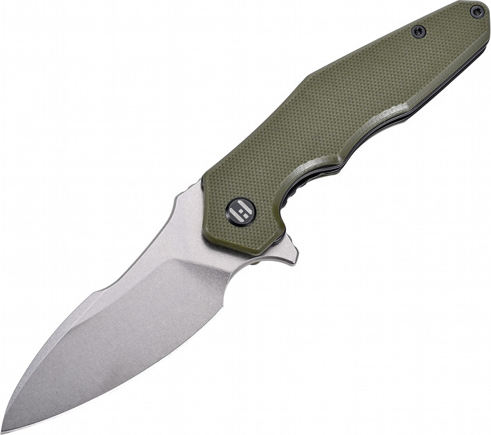 Ніж Hightron Mini Ventura, D2, G10, зелений, сталевий stonewash клинок HK05GRNS, фото 1