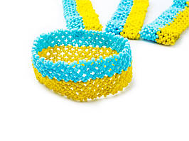 Браслет із бісеру жовто-синій