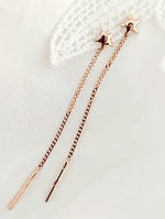 Золоті сережки на ланцюжку