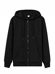 Чоловіча тепла кофта на змійці з капюшоном у батальних розмірах у чорному кольорі