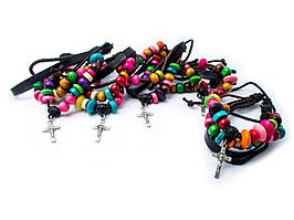 Шкіряний браслет на руку з підвісками