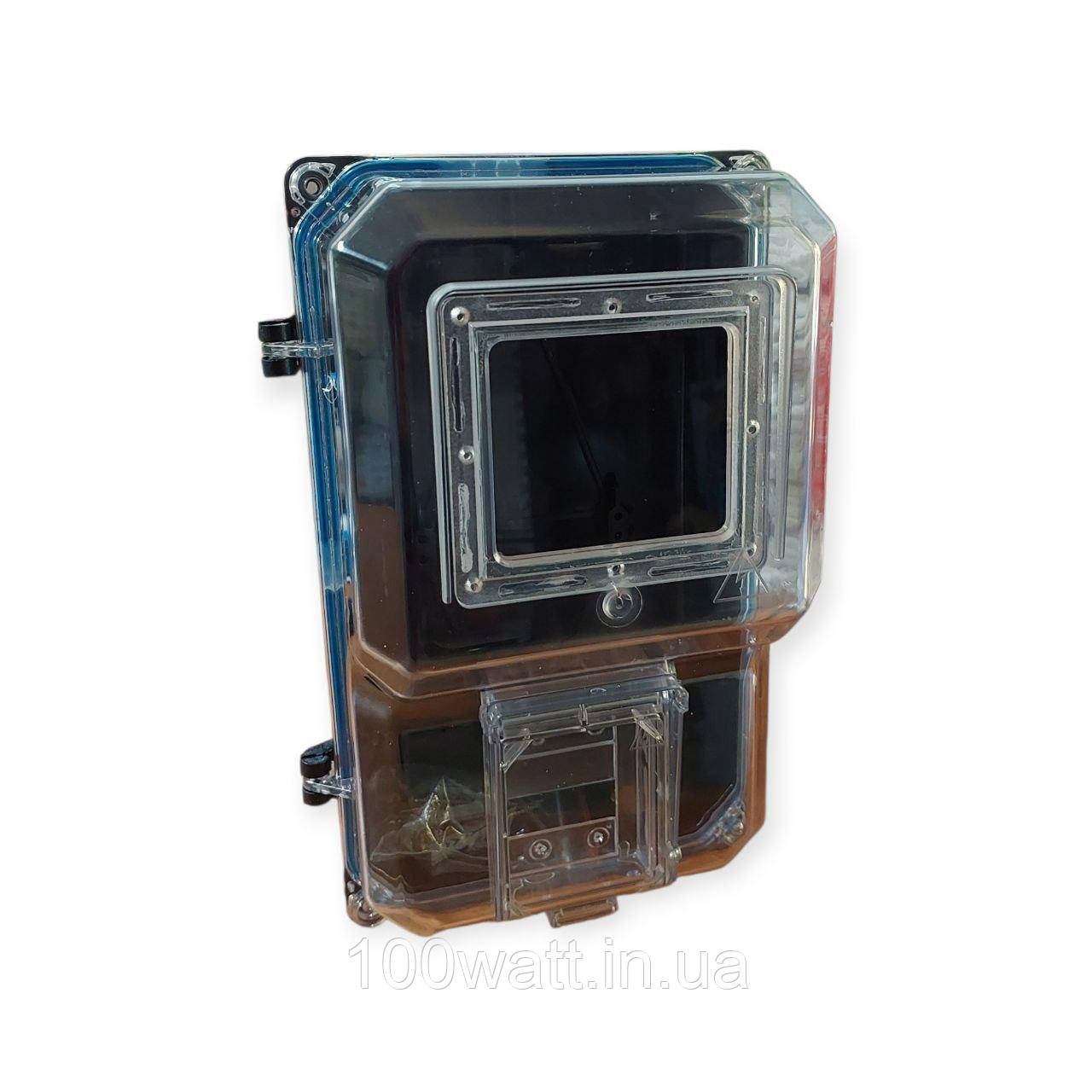 Щиток пластиковий КДЕ-1 під однофазний механічний лічильник + 2 модулі прозорий 8772, фото 1