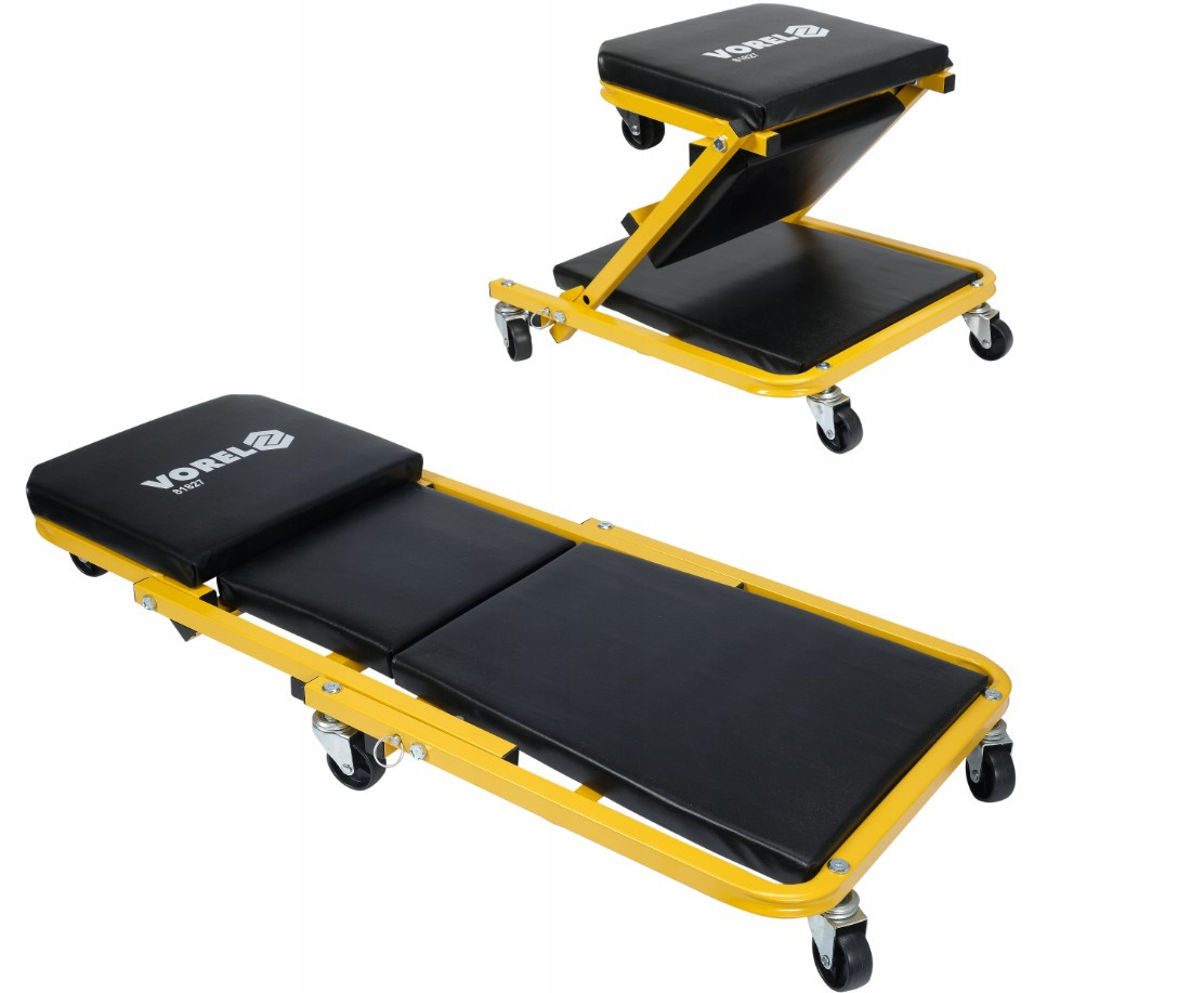 Підкатний лежак автослюсаря VOREL 2в1 на 120 кг, фото 1
