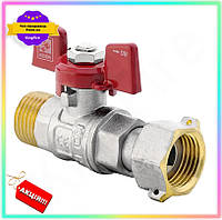 KI Кран з накидною гайкою GET ONE 1/2 дюйма Koer латунний для води кульовий з метеликом різьбовий FIR41_R