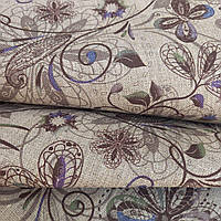 Лляна тканина середньої щільності з друкованим малюнком (шир. 150см)