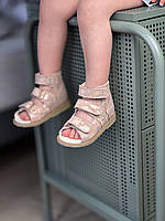 Дитячі шкіряні ортопедичні босоніжки для лікування вальгусної деформації на дівчинку 22 розмір, фото 5