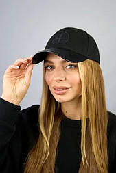 Тепла жіноча кашемірова бейсболка зі шкіряним козирком