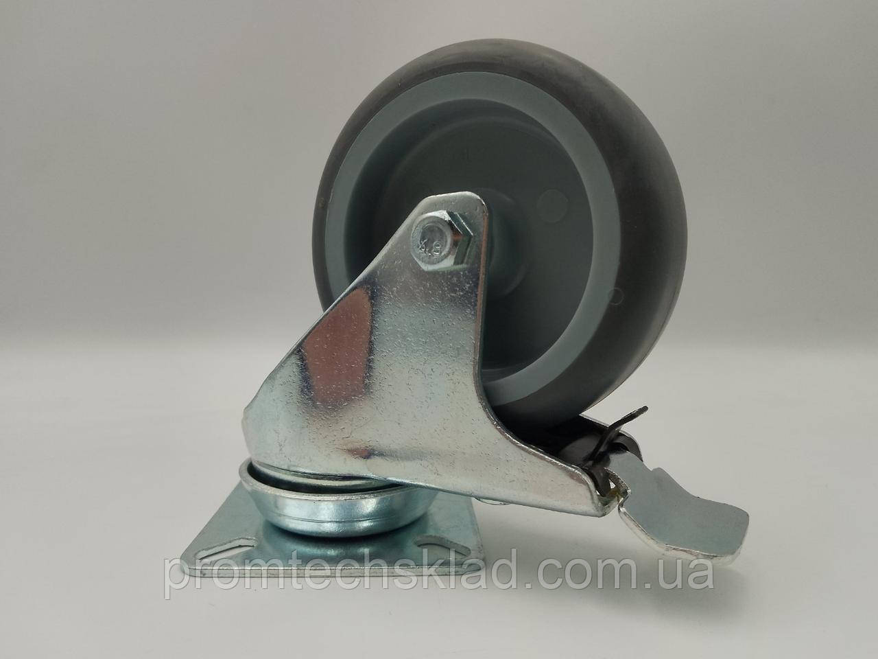 Колесо 75 мм апаратне, поворотне з гальмом, 70 кг