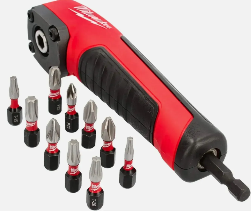 Кутова насадка MILWAUKEE SHOCKWAVE + 10 біт (4932471274), фото 1