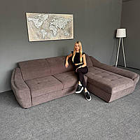 Розкладний диван кутовий коричневого кольору