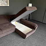 Розкладний диван кутовий коричневого кольору, фото 8
