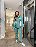 Костюм жіночий теплий спортивний з тринитки на флісі із кофтою на молнії (Батал), фото 6