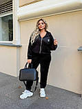 Костюм жіночий спортивний велюровий кофта на молнії і джогери рр.50-52, 54-56, 58-60, фото 7