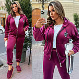 Костюм жіночий спортивний велюровий кофта на молнії і джогери рр.50-52, 54-56, 58-60, фото 2