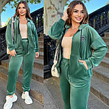 Костюм жіночий спортивний велюровий кофта на молнії і джогери рр.50-52, 54-56, 58-60, фото 6