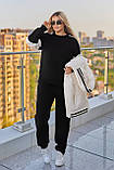 Жіночий теплий спортивний костюм трійка з тринитки на флісі з жилетом (Батал), фото 4