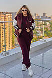 Жіночий теплий спортивний костюм трійка з тринитки на флісі з жилетом (Батал), фото 6