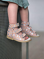 Дитячі шкіряні ортопедичні босоніжки на дівчинку з супінатором 23 розмір, фото 6