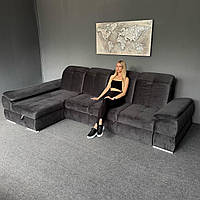 Розкладний кутовий диван для сну в тканині