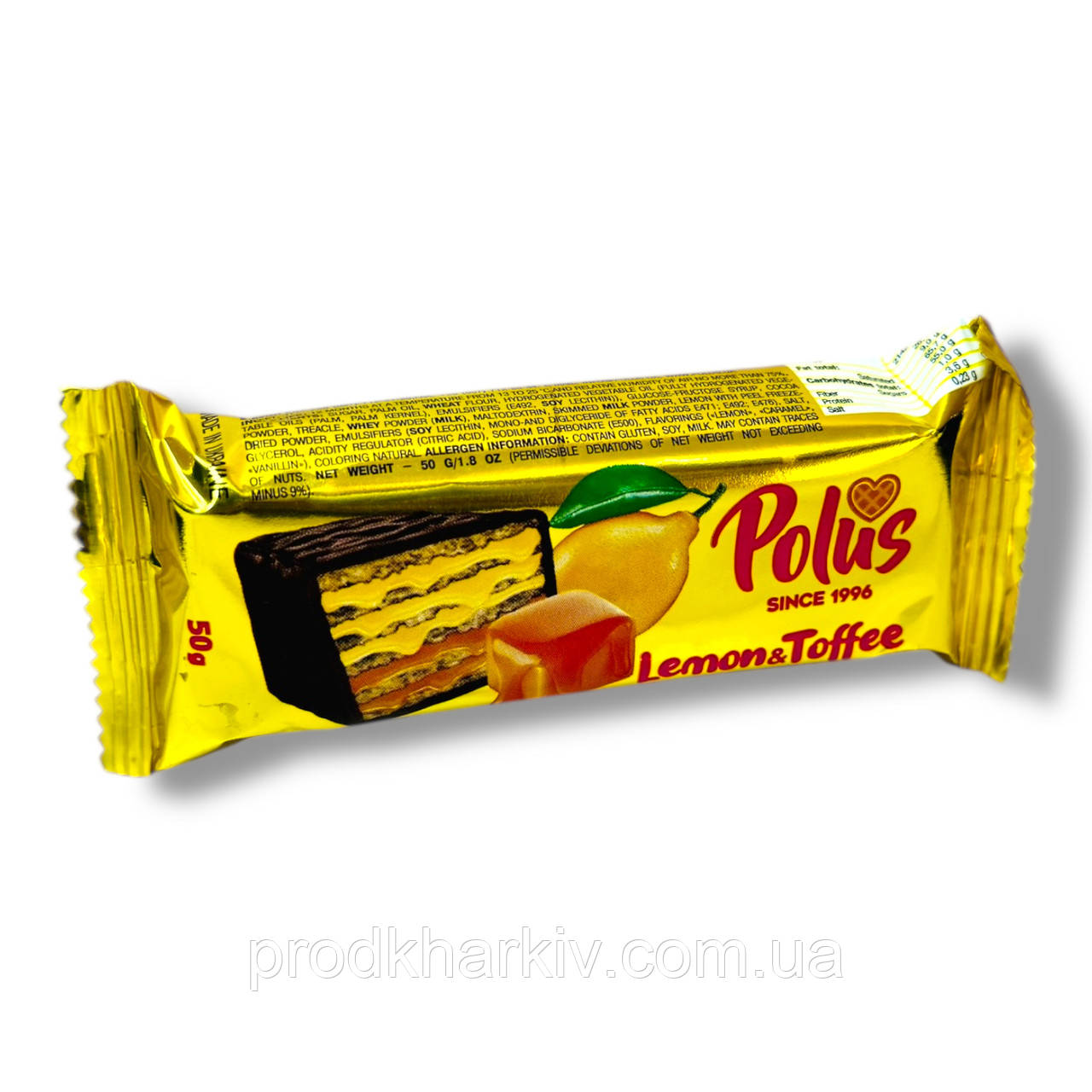Батончик шоколадно-вафельний Polus Карамель Лимон 🍋 60г