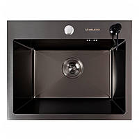 Кухонна мийка 50х40 чорна Valeso Handmade PVD нержавіюча 3.0/0.8 5040