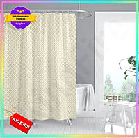KI Штора для ванної з GET ONE поліестеру Mixxus бежевий візерунок шторка для ванної FIR41_R
