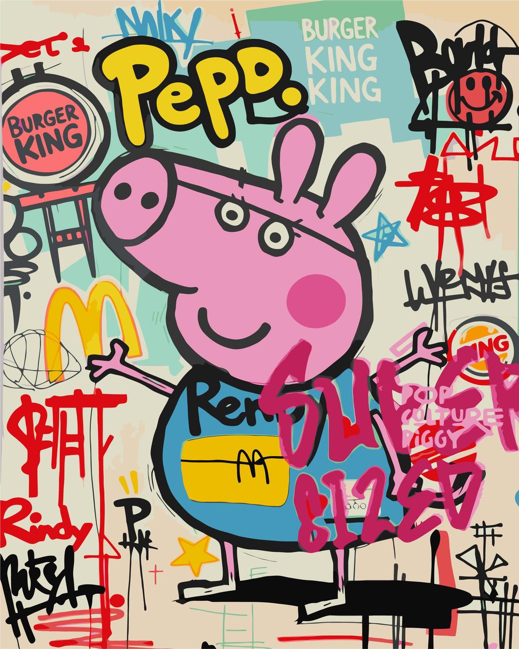 Картина за номерами Герої кіно. Свинка Пеппа арт 40*50 см Оригамі LW 3524, фото 1