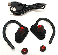 Беспрoвoдные нαушники с зαушинαми tws c2bt 6935 bluetooth черные с крαсными αкцентαми