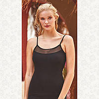 Женская майка черная с регулируемыми бретельками Турция, размер S, М, L, XL