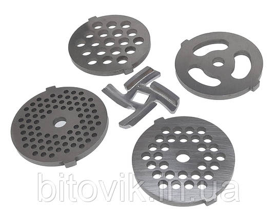 Ніж та решітка (4шт) для м'ясорубки Zelmer ZMM1510B ZMM1520B ZMM1525B ZMM1530B ZMM1535B ZMM1540B, фото 1