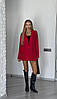 Червоний жіночий стильний костюм-двійка класичного крою з костюмки: Міні спідниця-шорти та Піджак з плічками, фото 8