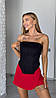 Червоний жіночий стильний костюм-двійка класичного крою з костюмки: Міні спідниця-шорти та Піджак з плічками, фото 9