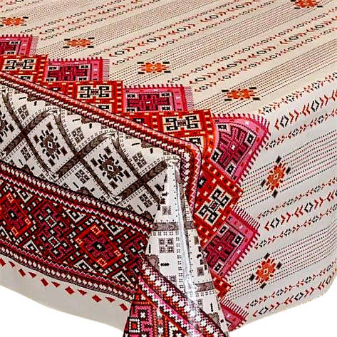 Клейонка рулонна Турецька Люкс з малюнком вишиванка, фото 1