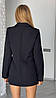 Чорний жіночий стильний костюм-двійка класичного крою з костюмки: Міні спідниця-шорти та Піджак з плічками, фото 6